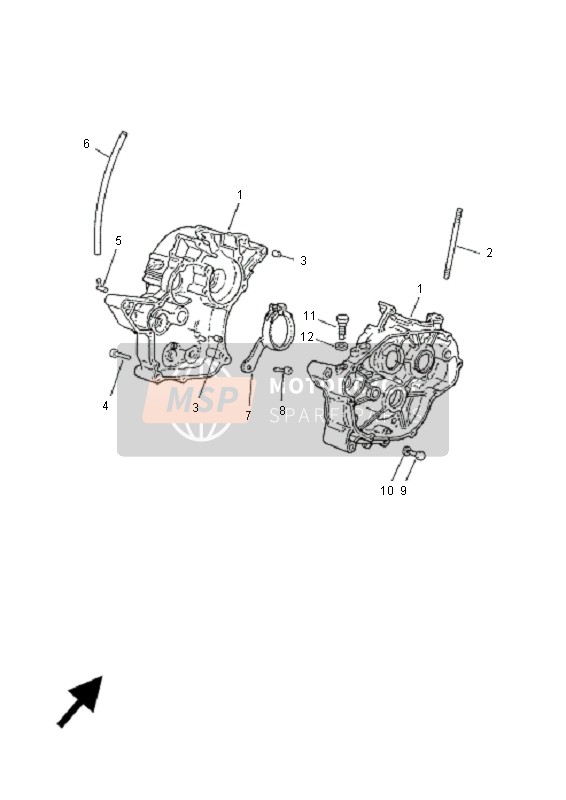 5WXE51500100, Kurbelgehauseeinheit, Yamaha, 0